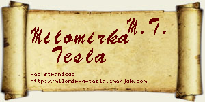 Milomirka Tesla vizit kartica